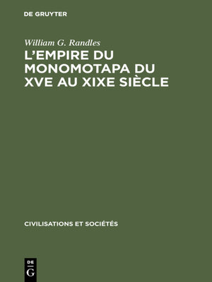 cover image of L'empire du Monomotapa du XVe au XIXe siècle